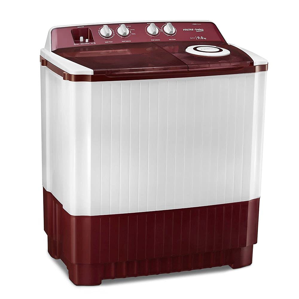 Voltas Beko 9 kg Semi Automatic Washing Machine (Burgundy) WTT90ABRT, Top Load