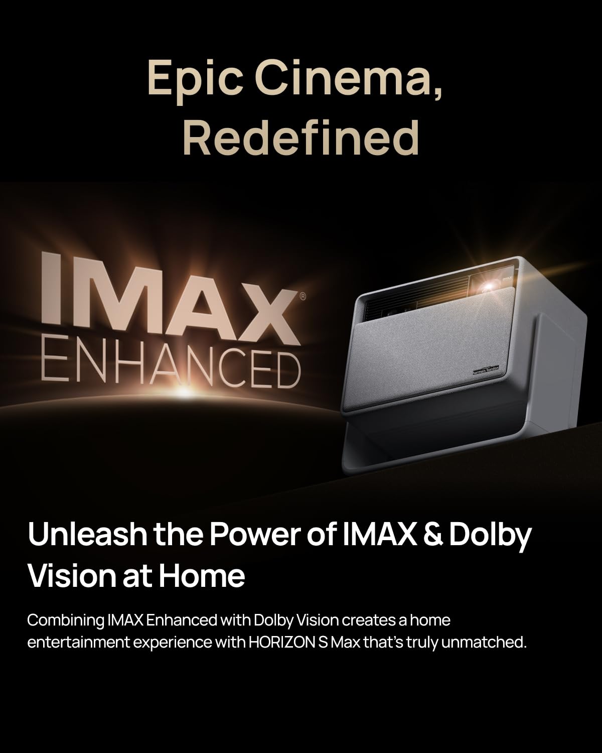 XGIMI Horizon S Max 4K Projector: 3100 ISO Lumens, Android TV, IMAX Enhanced, Dolby Vision, 110% BT.2020