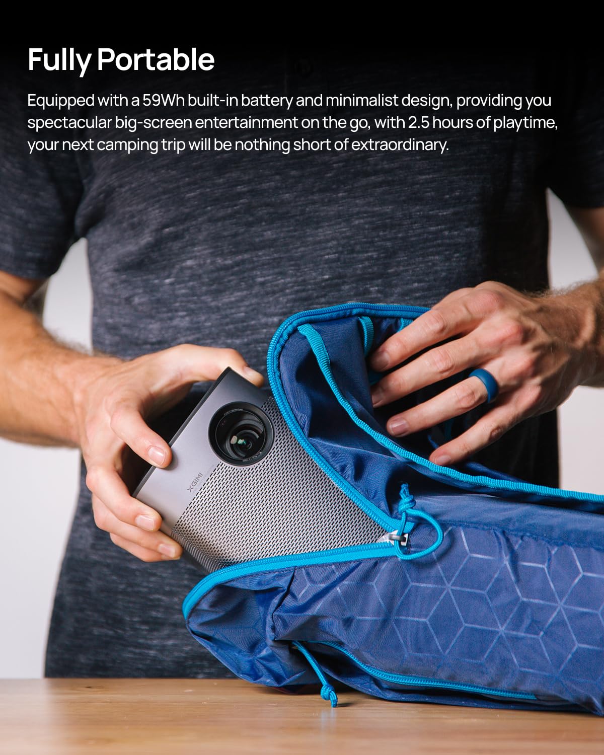 XGIMI Halo+ GTV: Portable Projector with Google TV & Netflix, 700 ISO Lumens