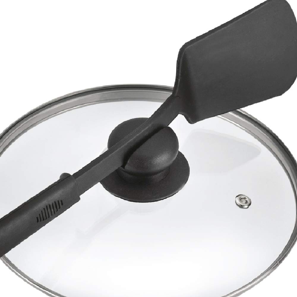 Prestige Clip On Aluminium Pressure Cooker with Glass Lid, 3 Litres, 2-Pieces, Charcoal Black