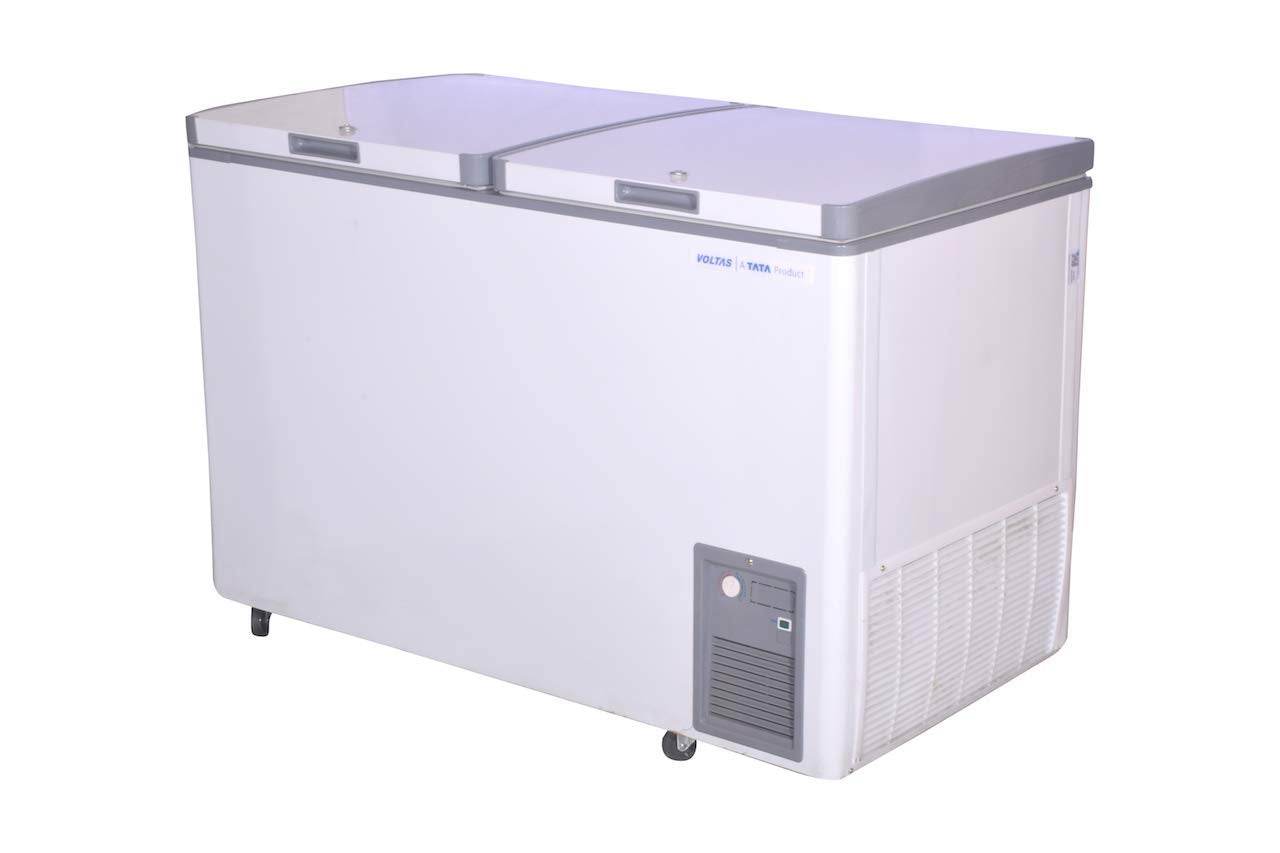 Voltas CF HT 320 DD P Double Door Deep Freezer, 320 Liters White