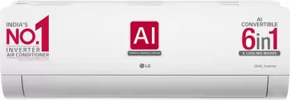 LG AI கன்வெர்ட்டிபிள் 6-இன்-1 கூலிங் 2023 மாடல் 1 டன் 5 ஸ்டார் ஸ்பிளிட் AI (RS-Q14ENZE, காப்பர் கண்டன்சர்)
