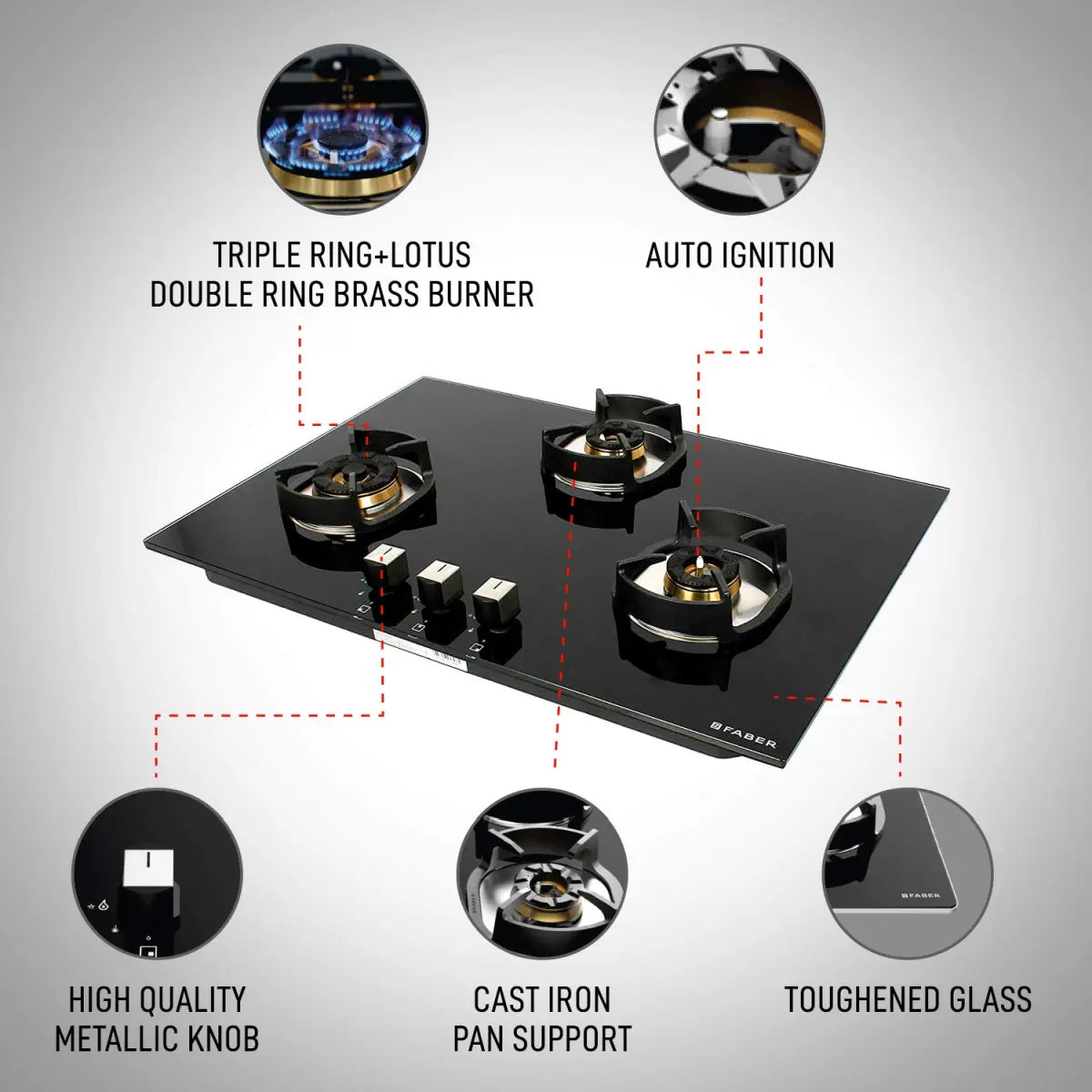 Faber Nexus HT783 CRS BR CI Built In Hob