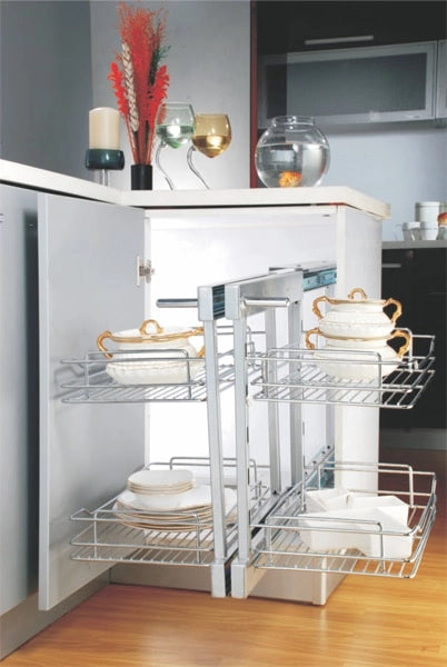 Inox Magic Corner-Double Pull Out