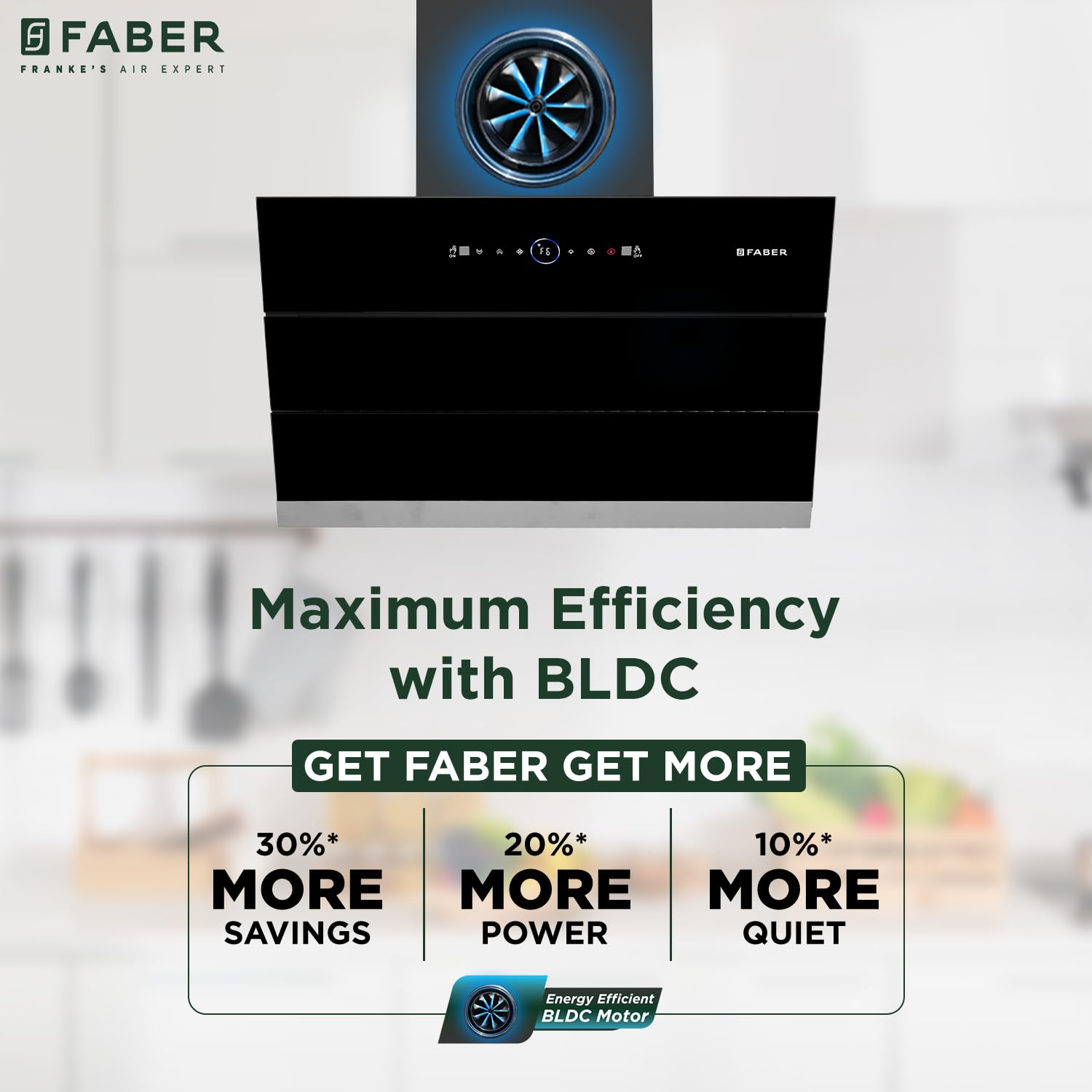 Faber 75cm 1500m³/hr BLDC Motor Autoclean Slant Chimney| Black Matt Filterless |9 Speed Control |Touch & Gesture Control |Oil Collector|5Yrs Comprehensive Warranty by Faber|Hood Maple BLDC FL HC BK 75