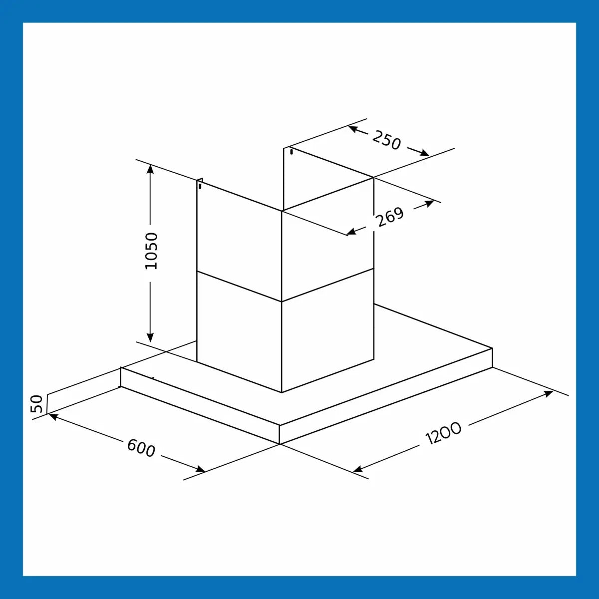 Glen CHIMNEY 6052 TS Island Chimney - 120 cm