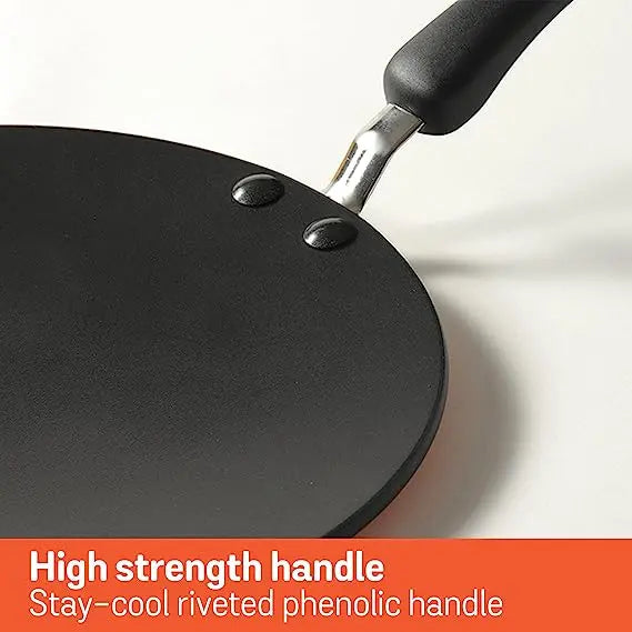 Meyer Aluminium Non Stick Curved Tawa Gas Base 01757 26cm/5mm Orange