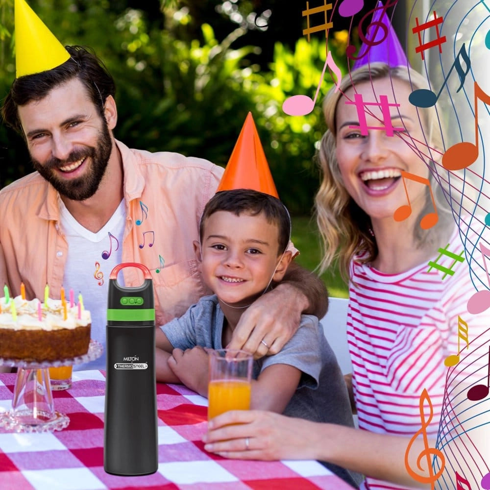 Milton Boom 900 Ml Stainless Steel Water Bottle With Wireless Bluetooth Speaker