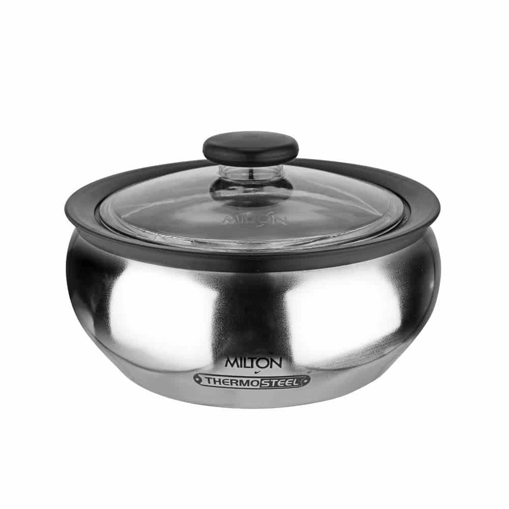 Milton Clear Steel Stainless Steel Casserole (Silver) - 1500ml