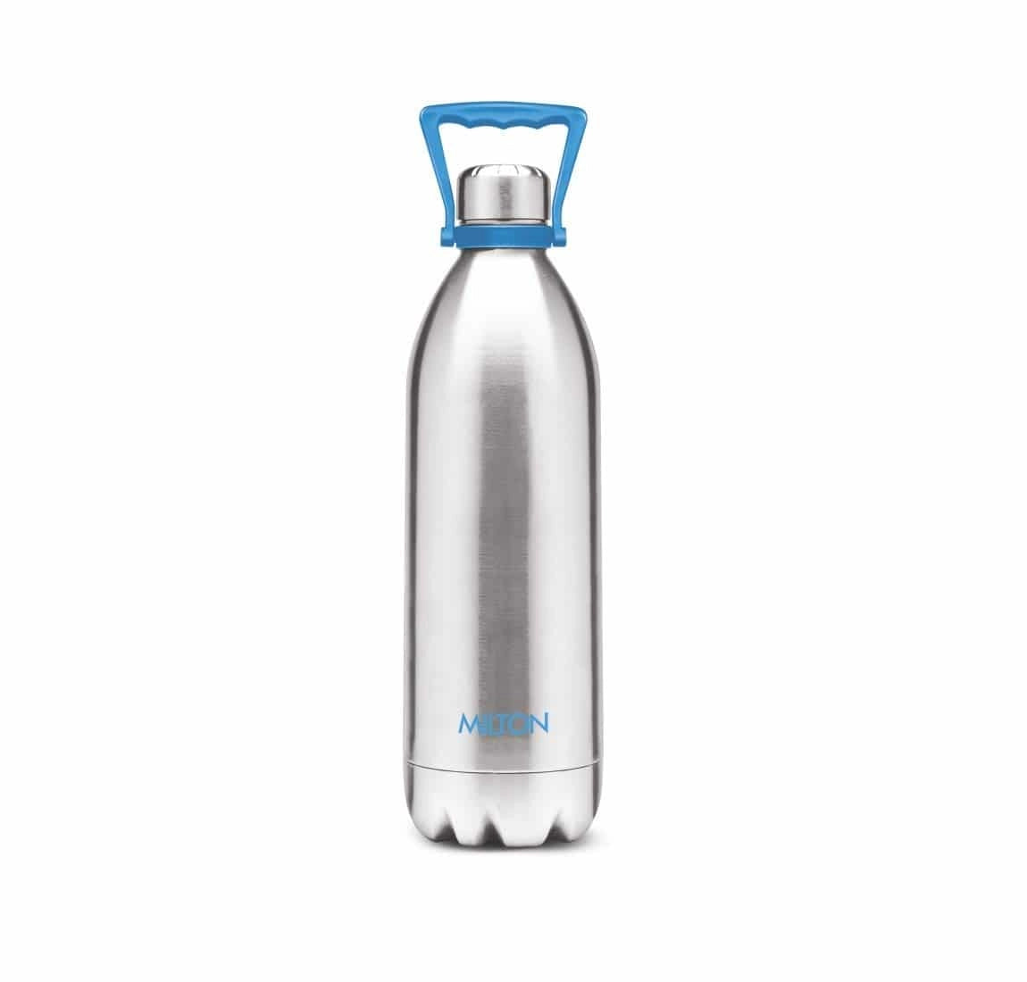 Milton DUO DLX Thermosteel Flask Bottles With Jacket, Silver - 1750ml, with handle