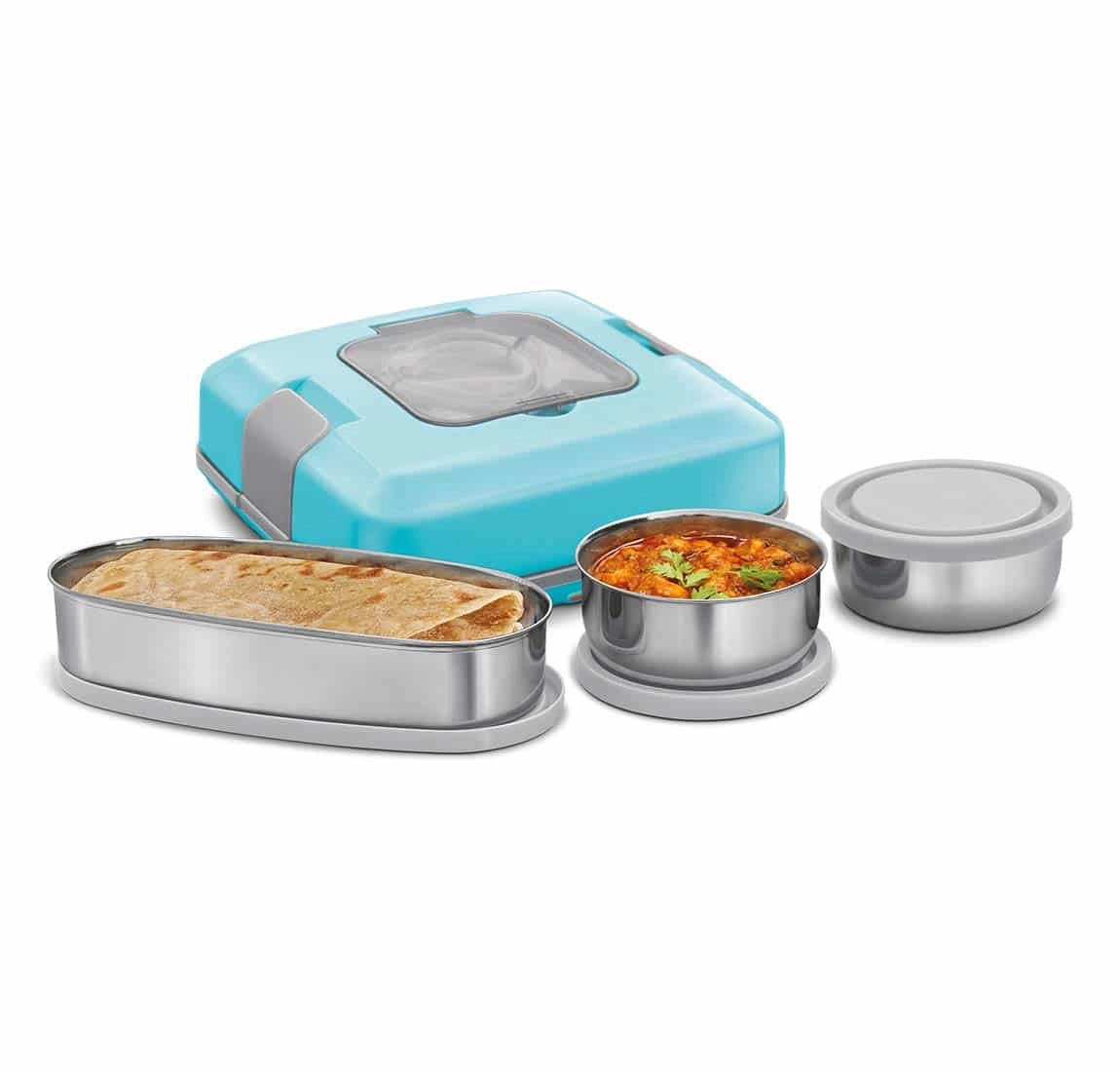 Milton Flatron Electric Stainless Steel Tiffin (3 Containers)