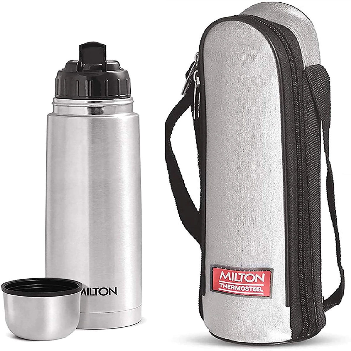 Milton Thermosteel flip lid Flask (Silver) - 1000ml