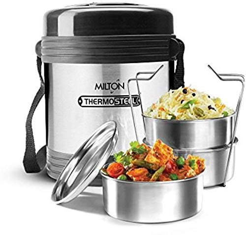 Milton Legend Stainless Steel Lunch Box (Silver) - 3 Container