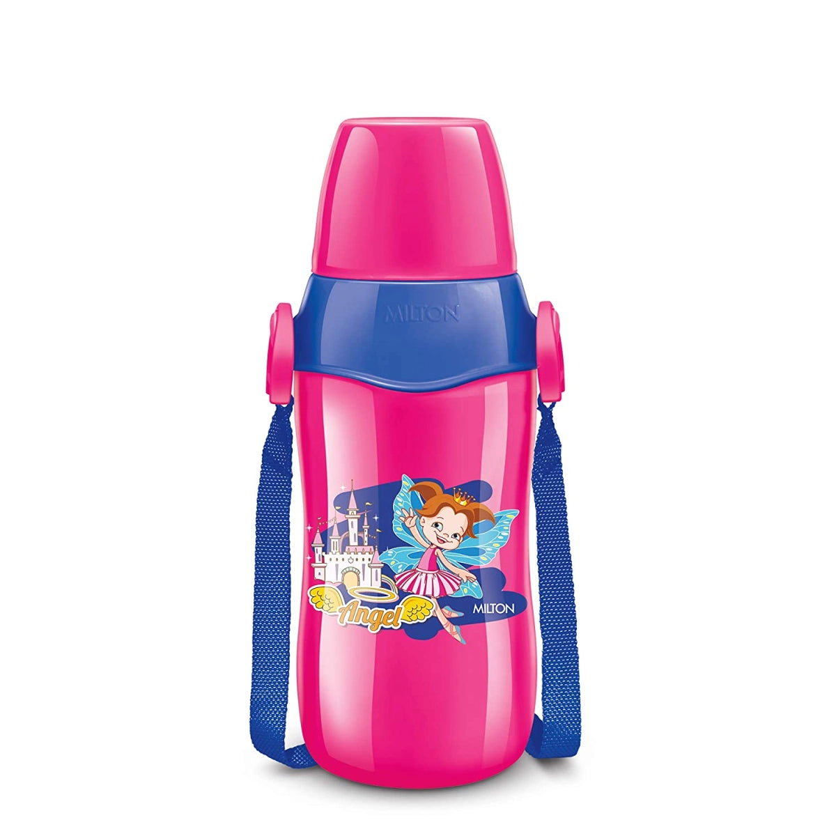 Milton Steel Whizz 900 Insulated Inner Steel Hot or Cold Water Bottle for Kids, 690 ml, Pink - 600ML