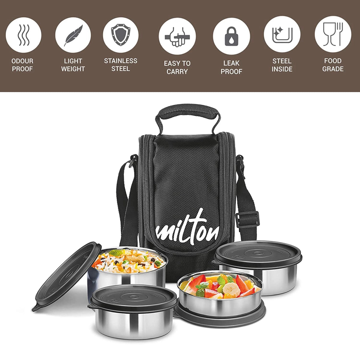 Milton Tasty Lunch Stainless Steel Set of 4