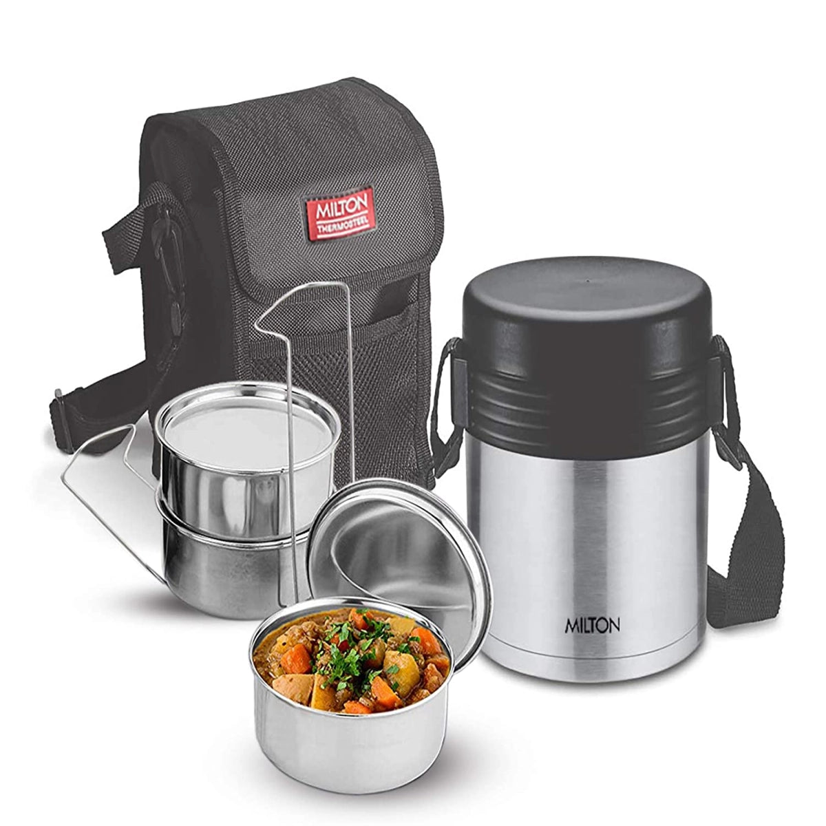 Milton Tuscani Stainless Steel Lunch Box - 3 Container
