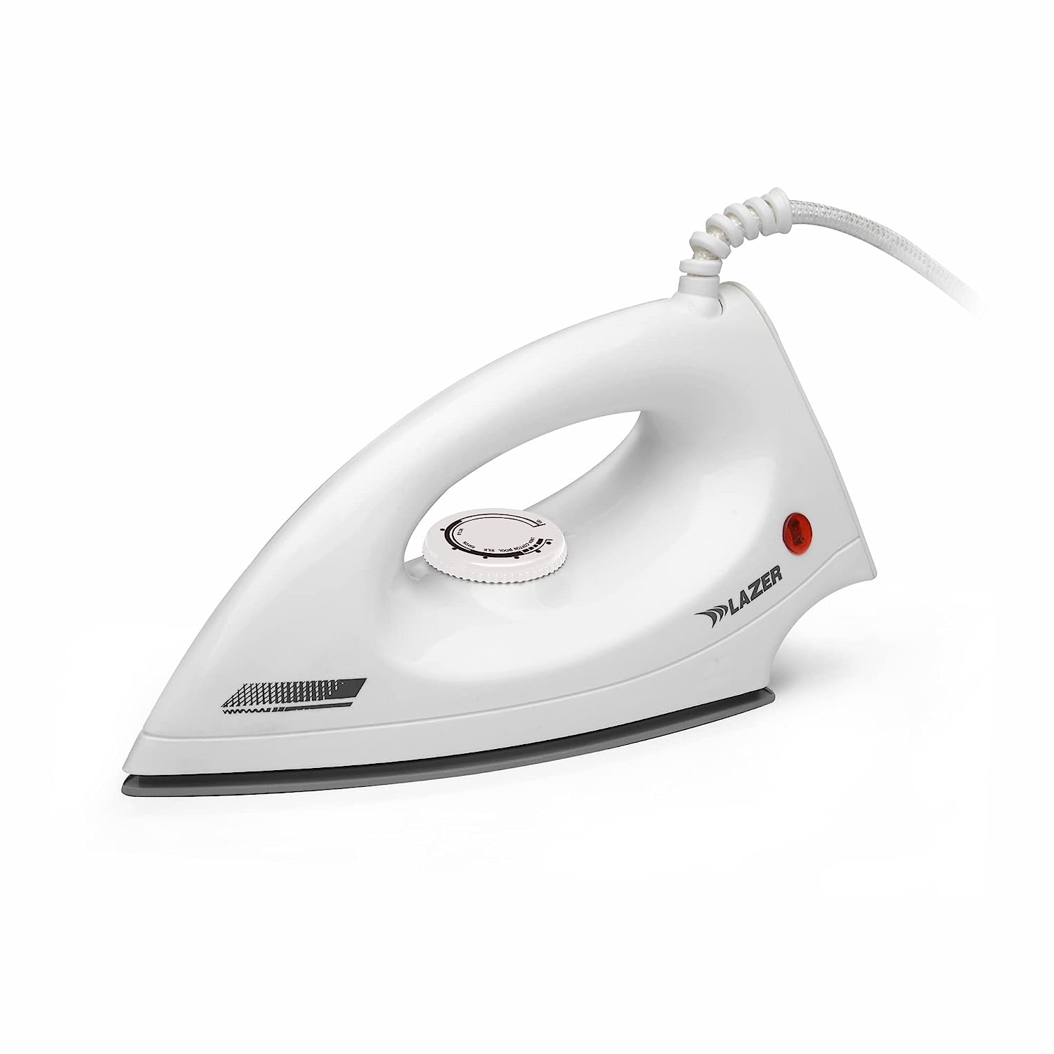 Lazer 1000 Watts Ultra PTFE Sole plate Dry Iron (white)
