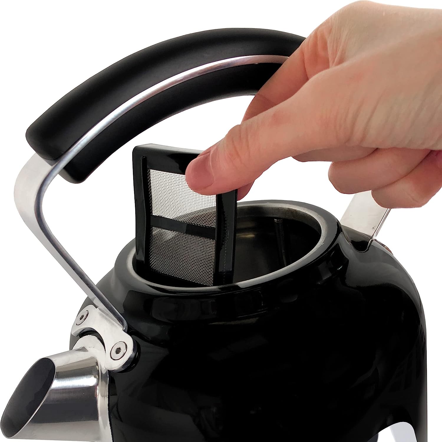Ariete 2854B Moderna Cordless Electric Kettle, Stainless Steel Body, 1.7 Litre Capacity, Black