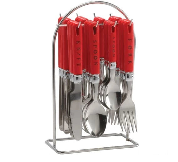 Dinette Imperial Cutlery Set, 25-Piece, Red