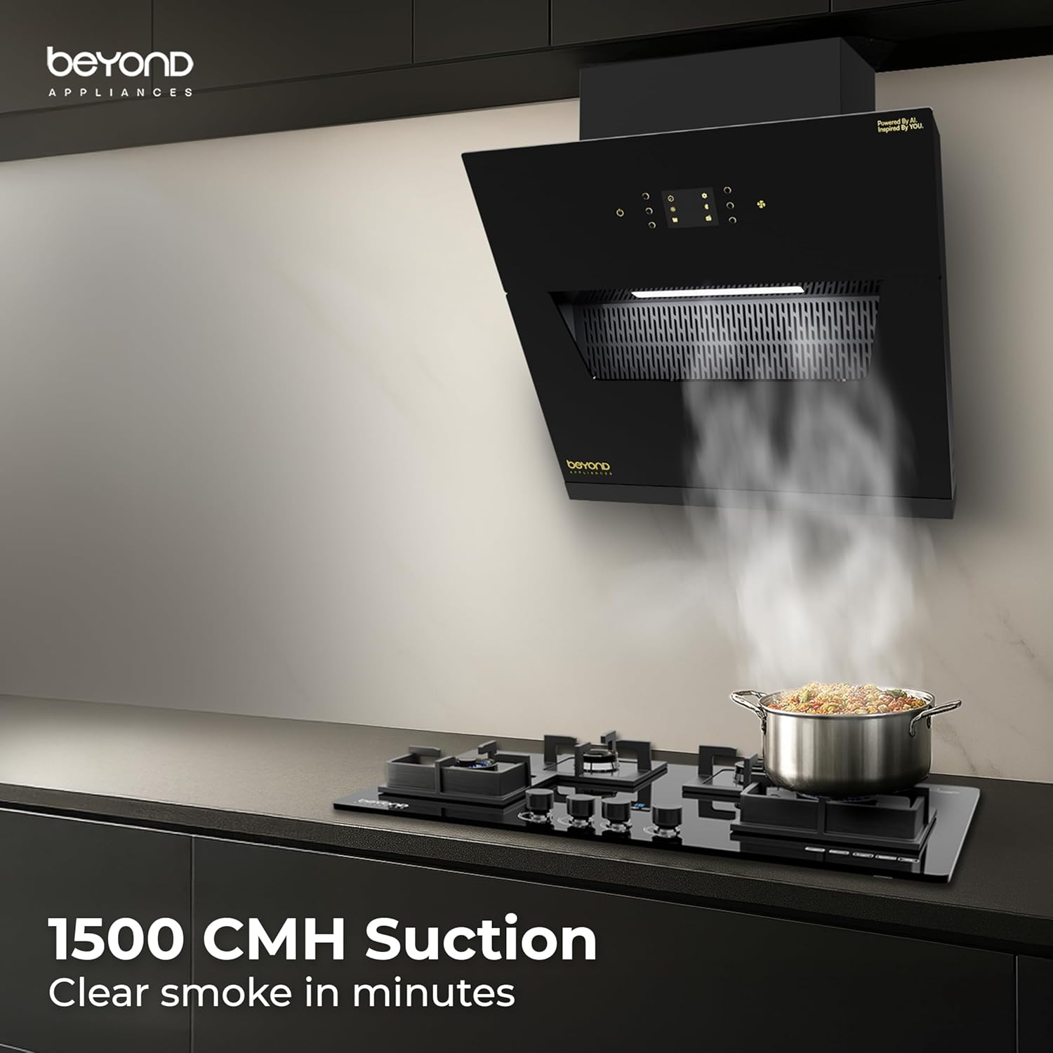 Beyond Appliances Elara 60cm Auto Clean Kitchen Chimney Slant Design