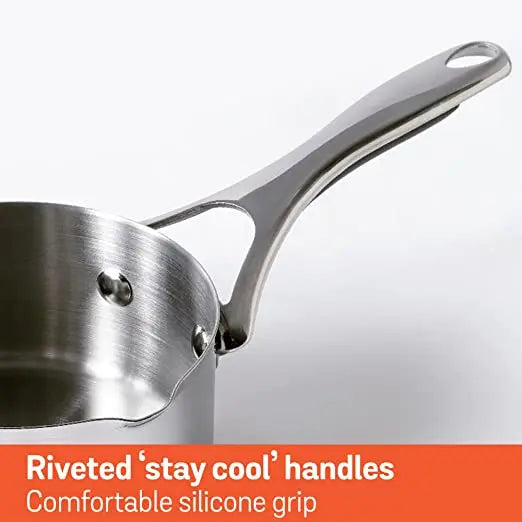 Meyer Select Covered Straining Saucepan 1.95 Liters Gas and Induction Compatible 70339 16cm Silver