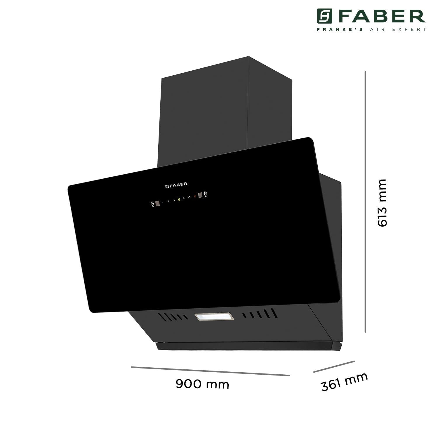 Faber 90cm 1200 m³/hr Vertical Wall Mounted Chimney|Filterless|2Way Suction|Auto Clean|8Yrs Motor & 2 Yrs Comprehensive Warranty by Faber|Touch & Gesture Control|Hood Mojito IN HC SC FL BK 90, Black