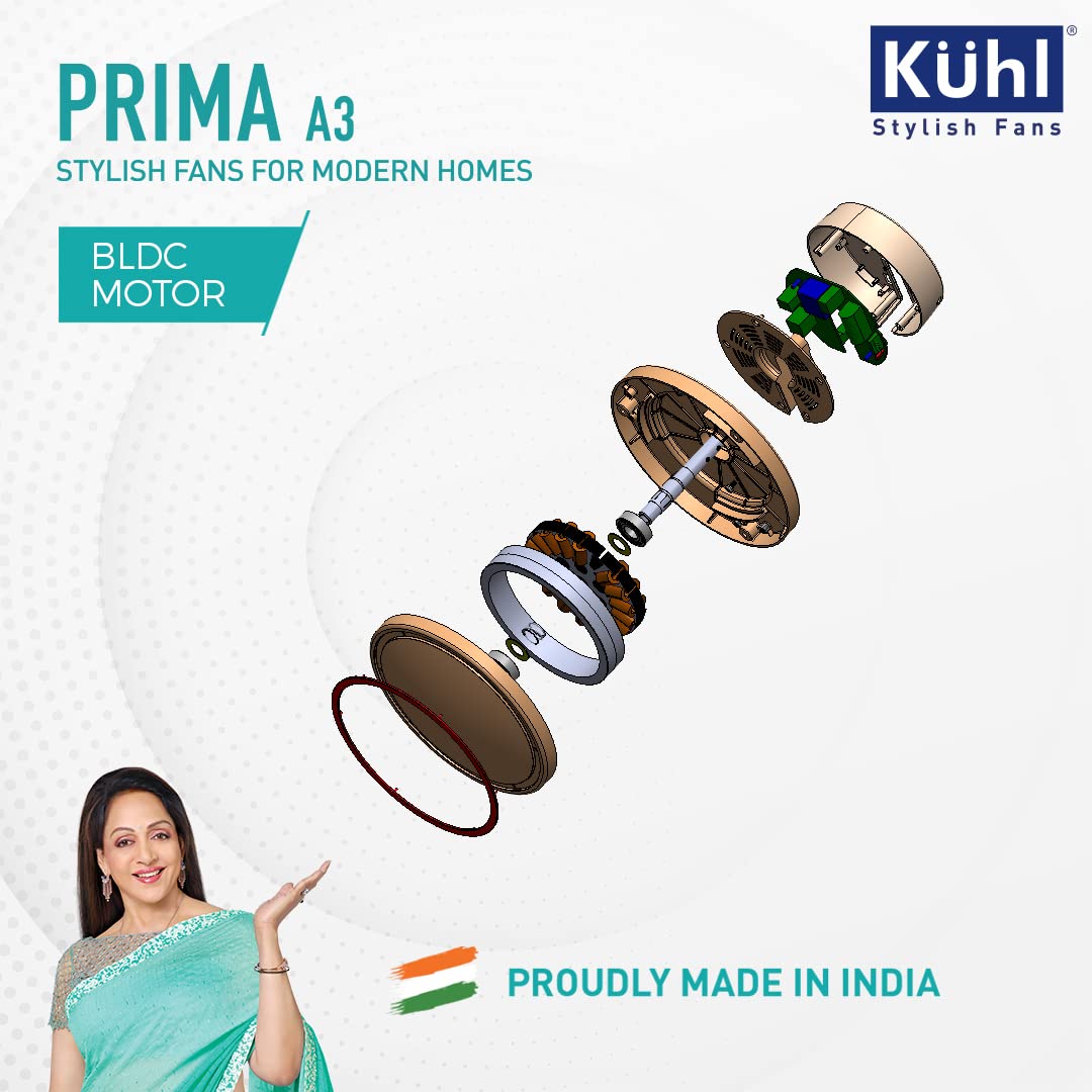 KUHL Prima A3 Stylish BLDC Fan Low Power 28W Marked Brown