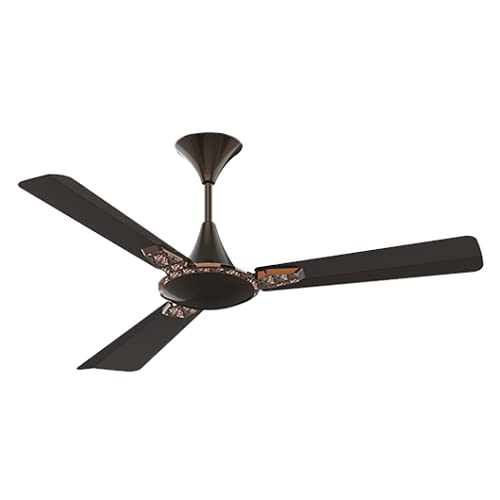 Crompton New Aura Designer 2D Anti-Dust Ceiling Fan with Duratech Technology - 1200 mm (Brocade Bakers Brown), Pack of 2