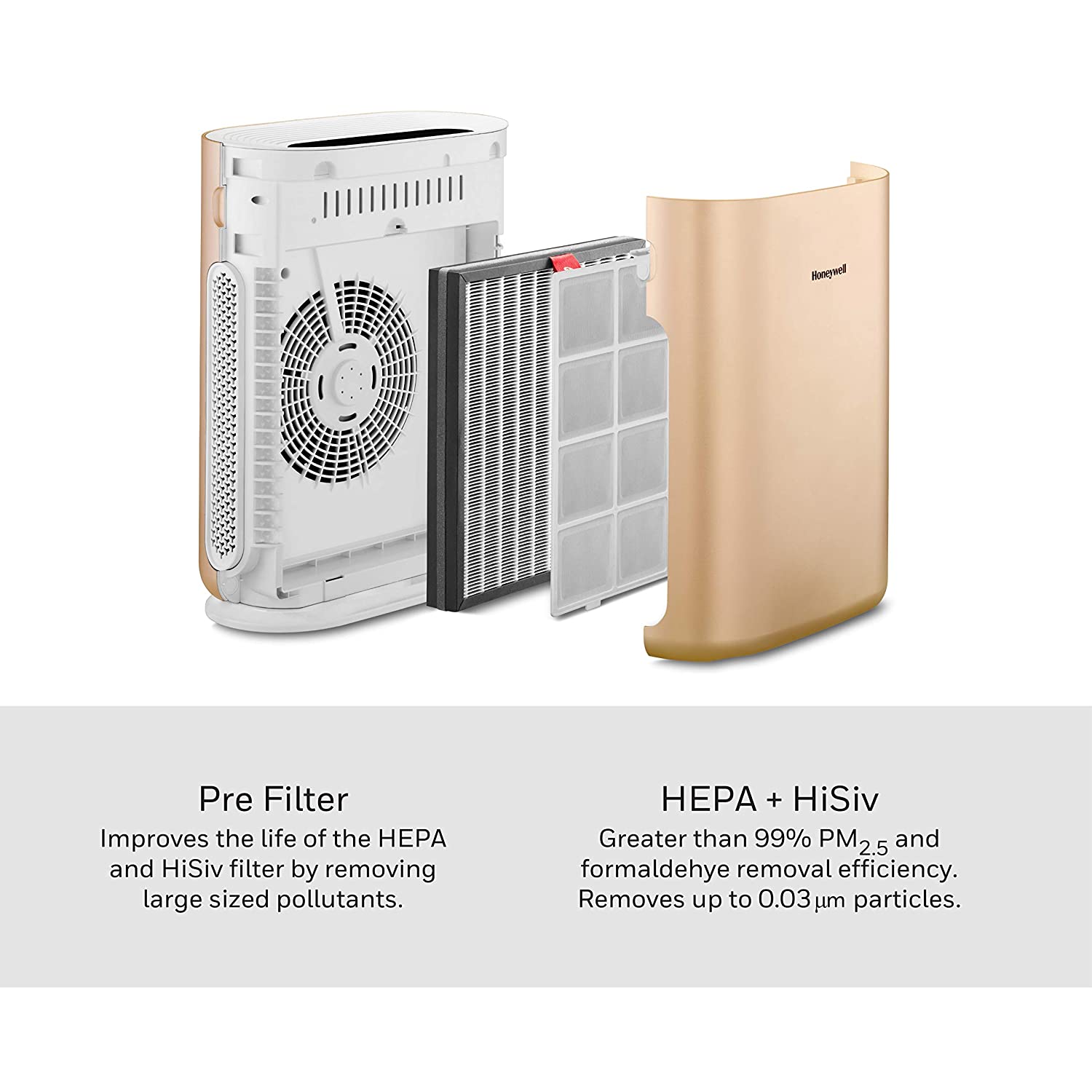 Honeywell Air Touch i8 42-Watt Air Purifier (Champagne Gold)