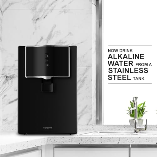Aquaguard Marvel NXT 8-Stage Alkaline Tech, Stainless Steel Tank Water Purifier | Up to 60% Water Savings | RO+UV+Alkaline Boost Tech | Taste Adjuster | Suitable for Tanker, Borewell & Munici