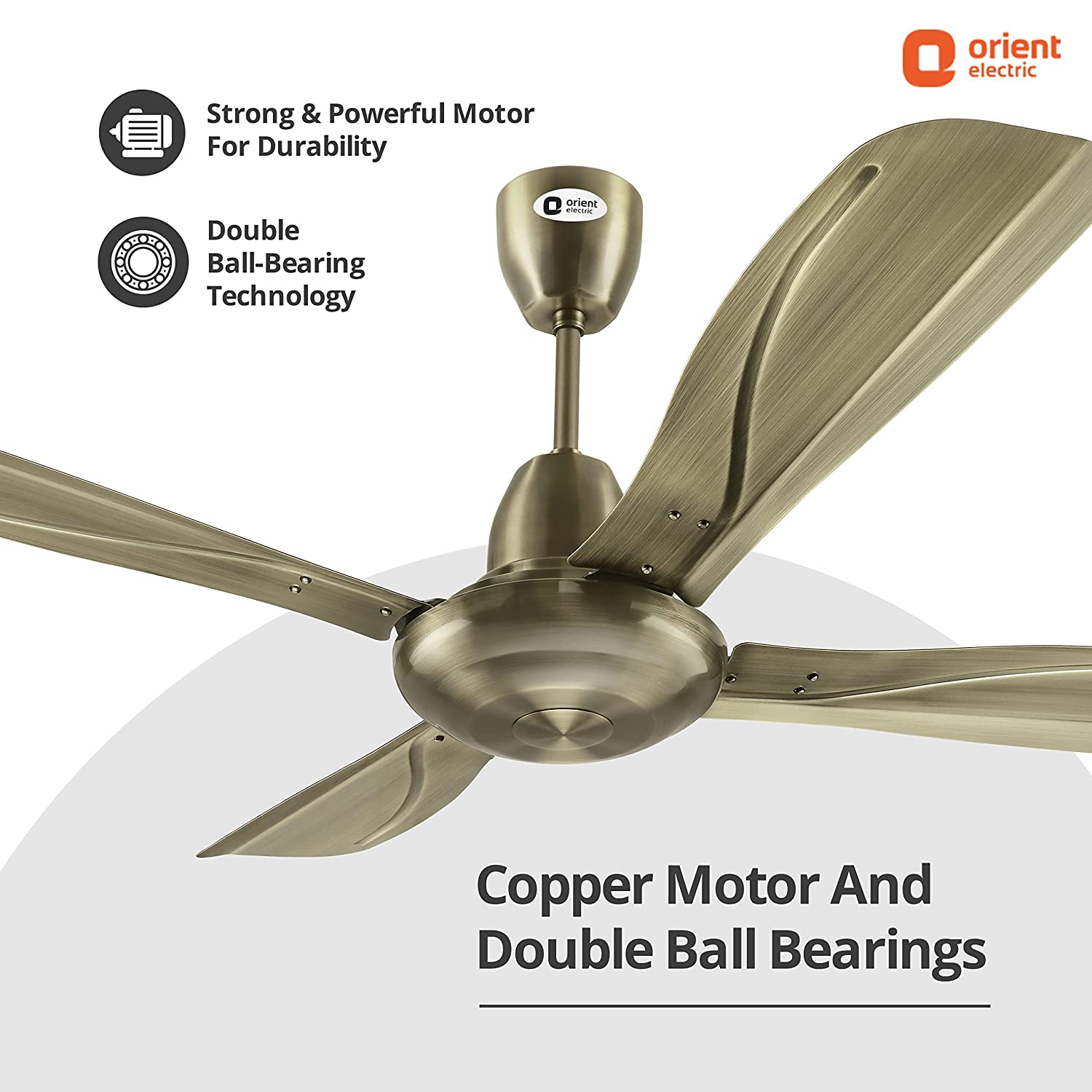 Orient Electric 1320mm Ceiling Fan Brushed Brass