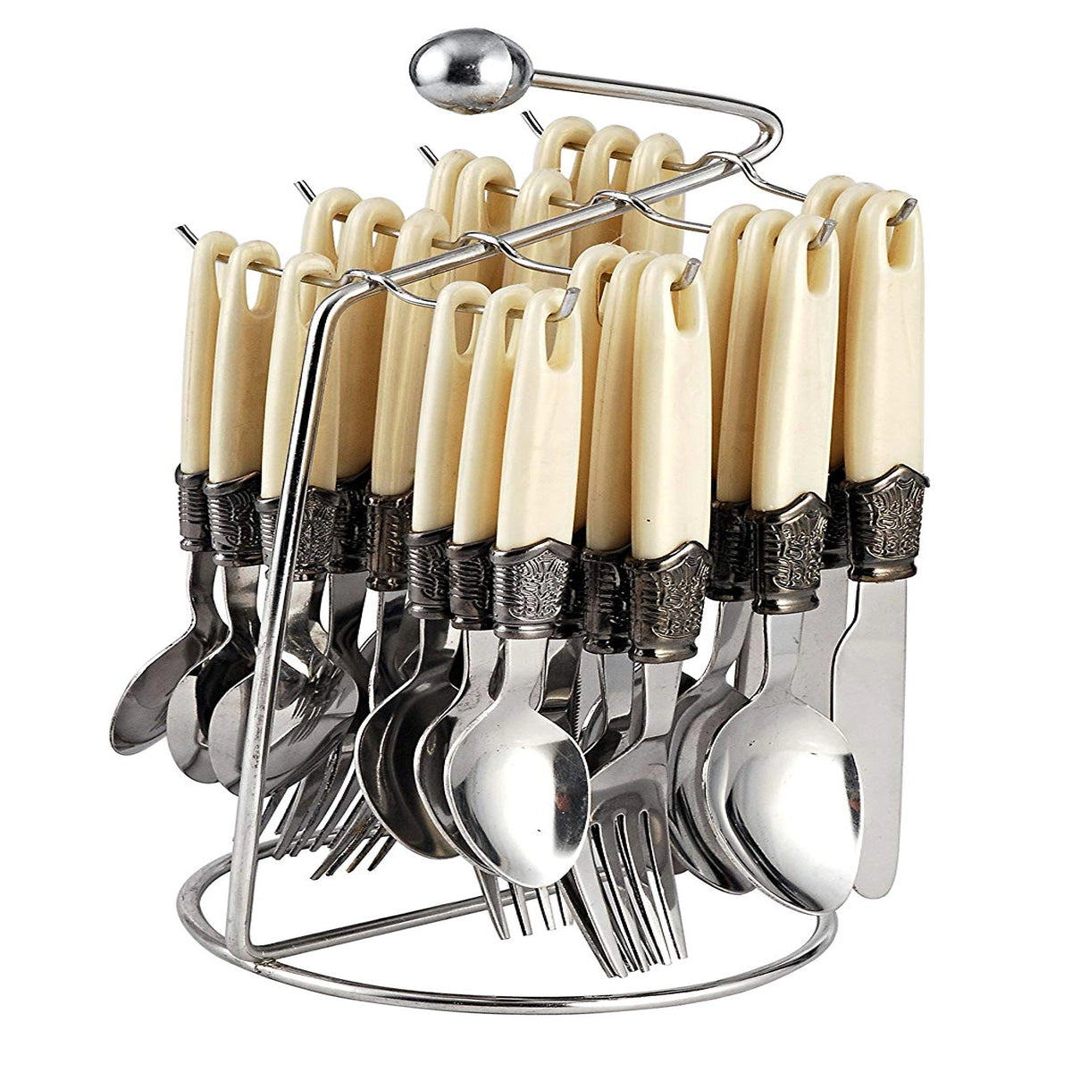 Dinette Dolce Cutlery Set, 25-Piece, Ivory