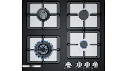Bosch Built in Gas Hob Glass Top 4 Burner Black PPH6S6F20I