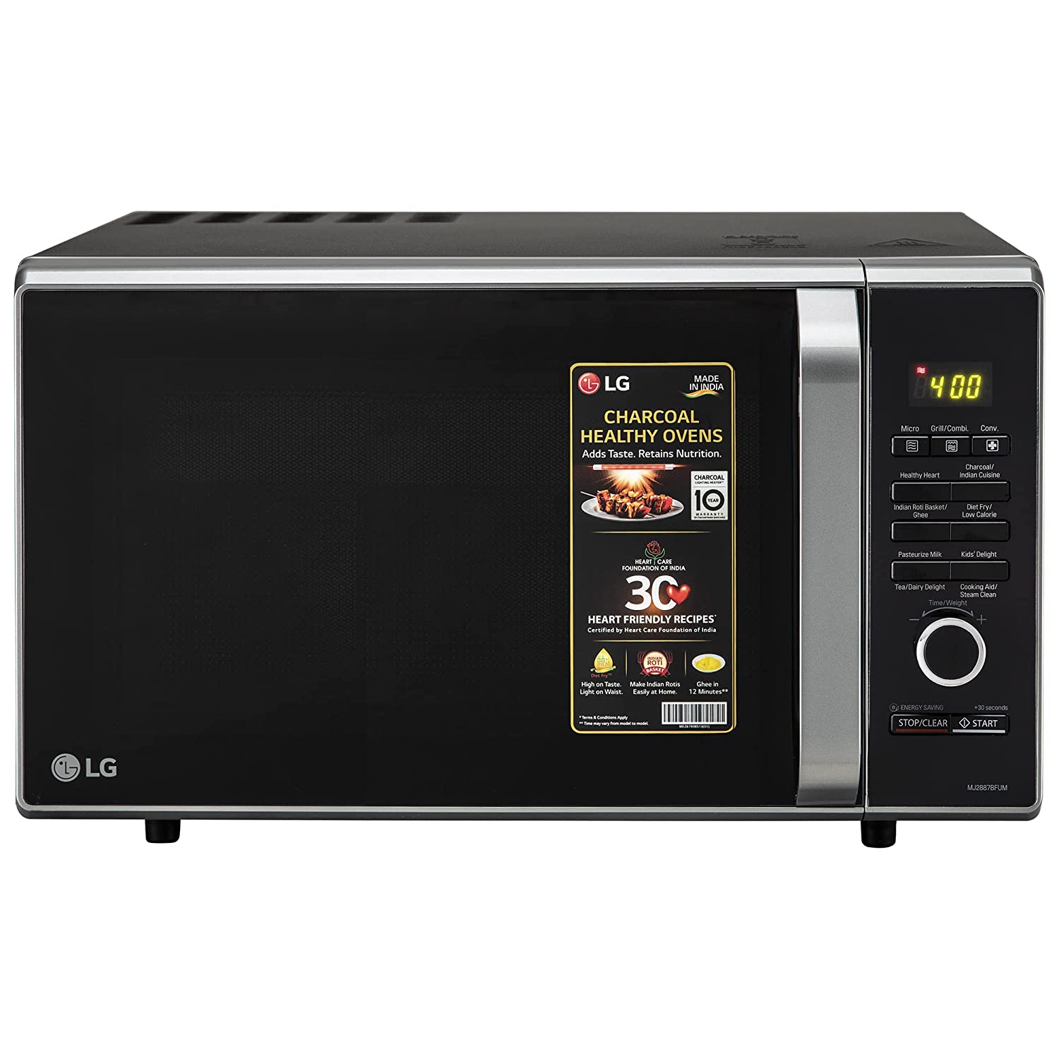 LG 28L Microwave Oven MJ2887BFUM, Black