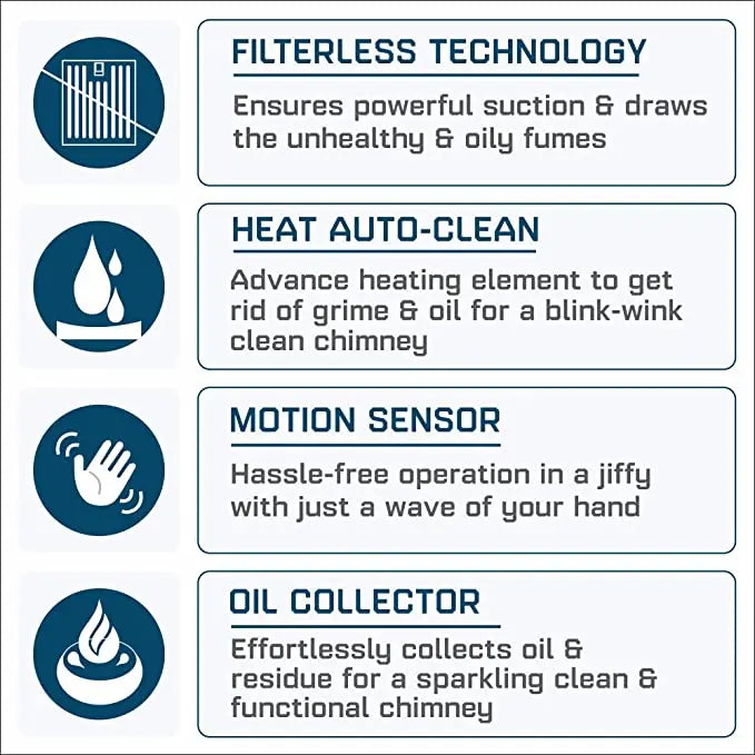 Elica 60 cm 1350 m3/hr Filterless Auto Clean Angular Chimney with 15 Years Warranty (EFL 207 HAC LTW VMS 60, Touch + Motion Sensor Control, Black)