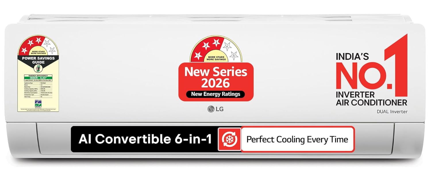 LG 2T 3S DUAL Inverter Split AC Q24ENXE - New Star Rated, Energy Efficient