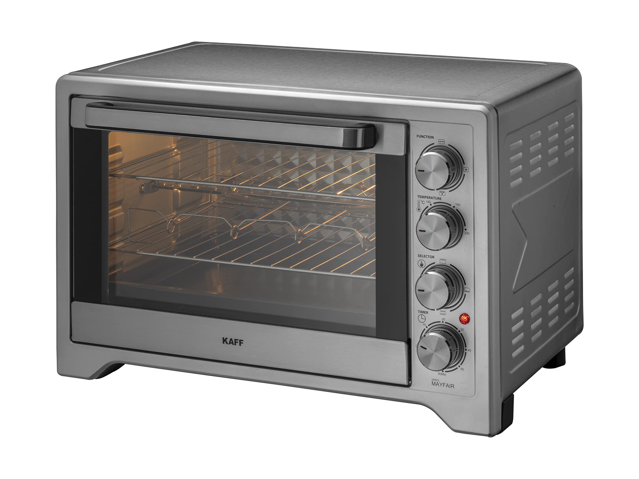 KAFF 45 Litre Electric Oven Toaster Grill (Otg) For Kitchen, 2000 Watts With Rotisserie And Convection Fan | Stainless Steel Finish Styling Handle (Mfot45-Ss, Silver)