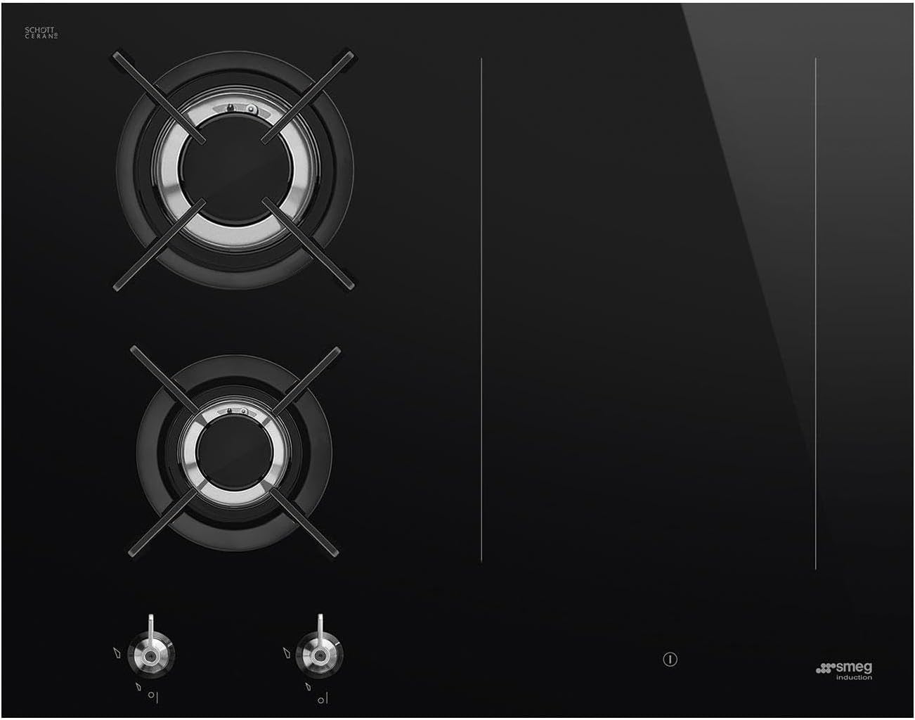 Smeg PM3643D Built-In Classica Aesthetic Combination Hob, 65 cm Size, Black