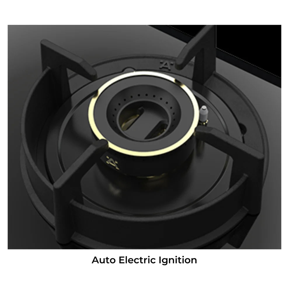 Hafele ALTIUS FS 490 86cm 4 Burner Built-in Fully Sealed Gas Hob | Matt Black Glass