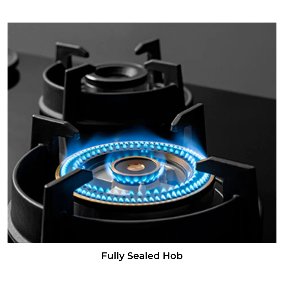 Hafele ALTIUS FS 490 86cm 4 Burner Built-in Fully Sealed Gas Hob | Matt Black Glass