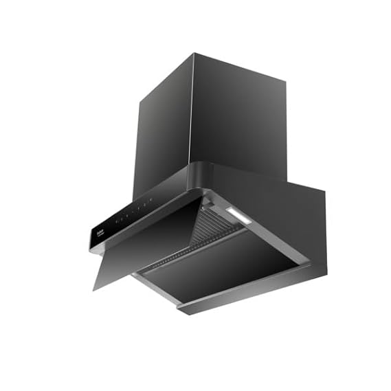 HIndware Delecia 75CM ऑटोक्लीन चिमनी | दीवार पर लगाई जाने वाली चिमनी (काला 1300 CMH)