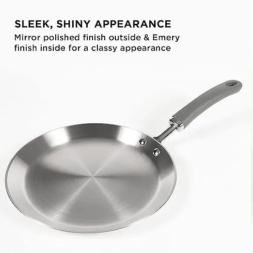 Meyer Trivantage Stainless Steel Flat Tawa Induction Base 31611 28cm Sliver