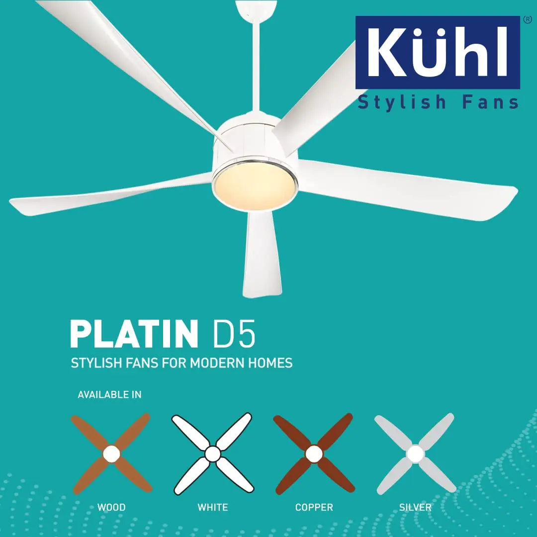 KUHL Platin D5 Stylish BLDC Fan Operate Via Remote-Mobile-Alexa White