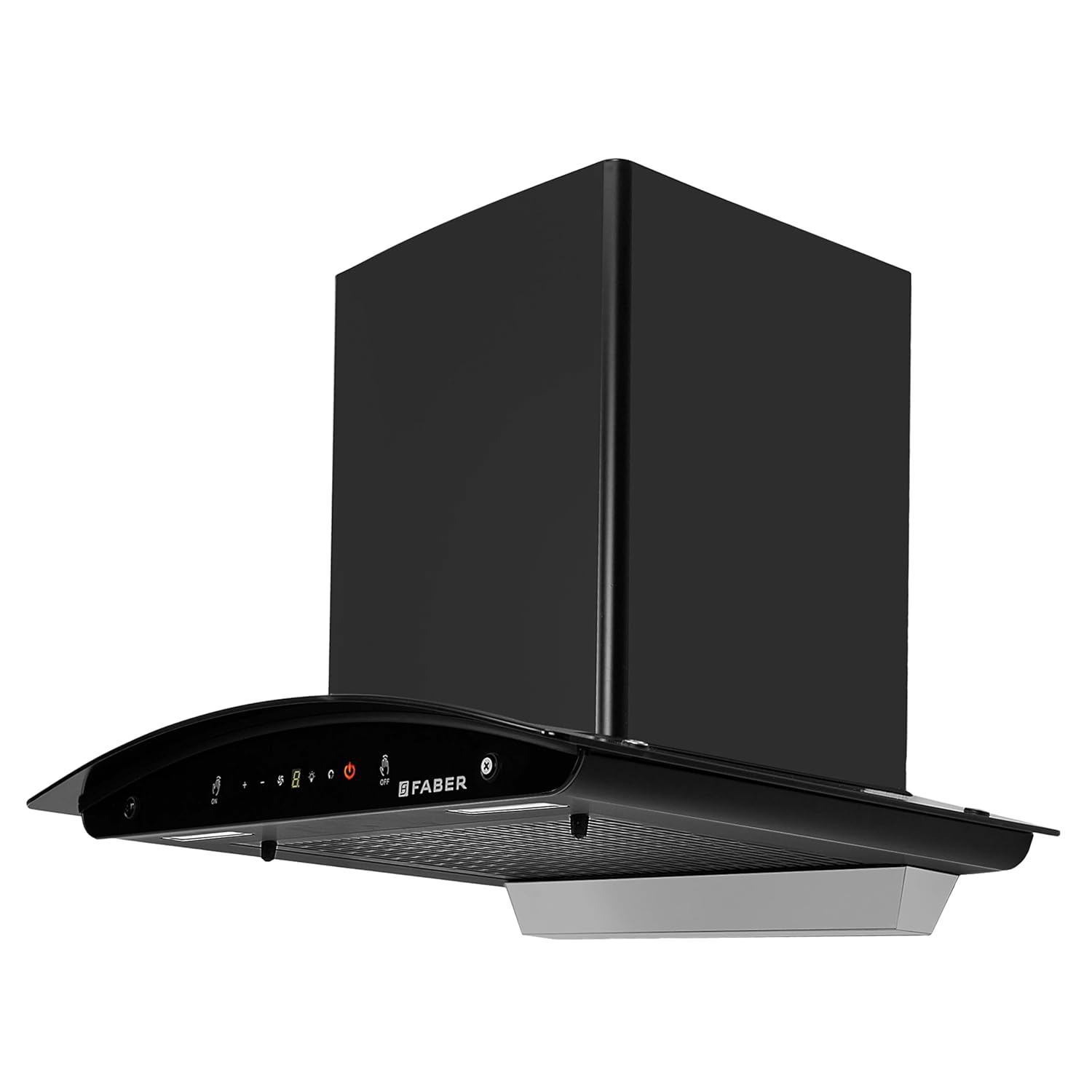 Faber 1500 m³/hr Autoclean Kitchen Chimney (HOOD MYSTIC BLDC FL HC BK 90 CM Filterless technology, Touch & Gesture with Remote control, Black)