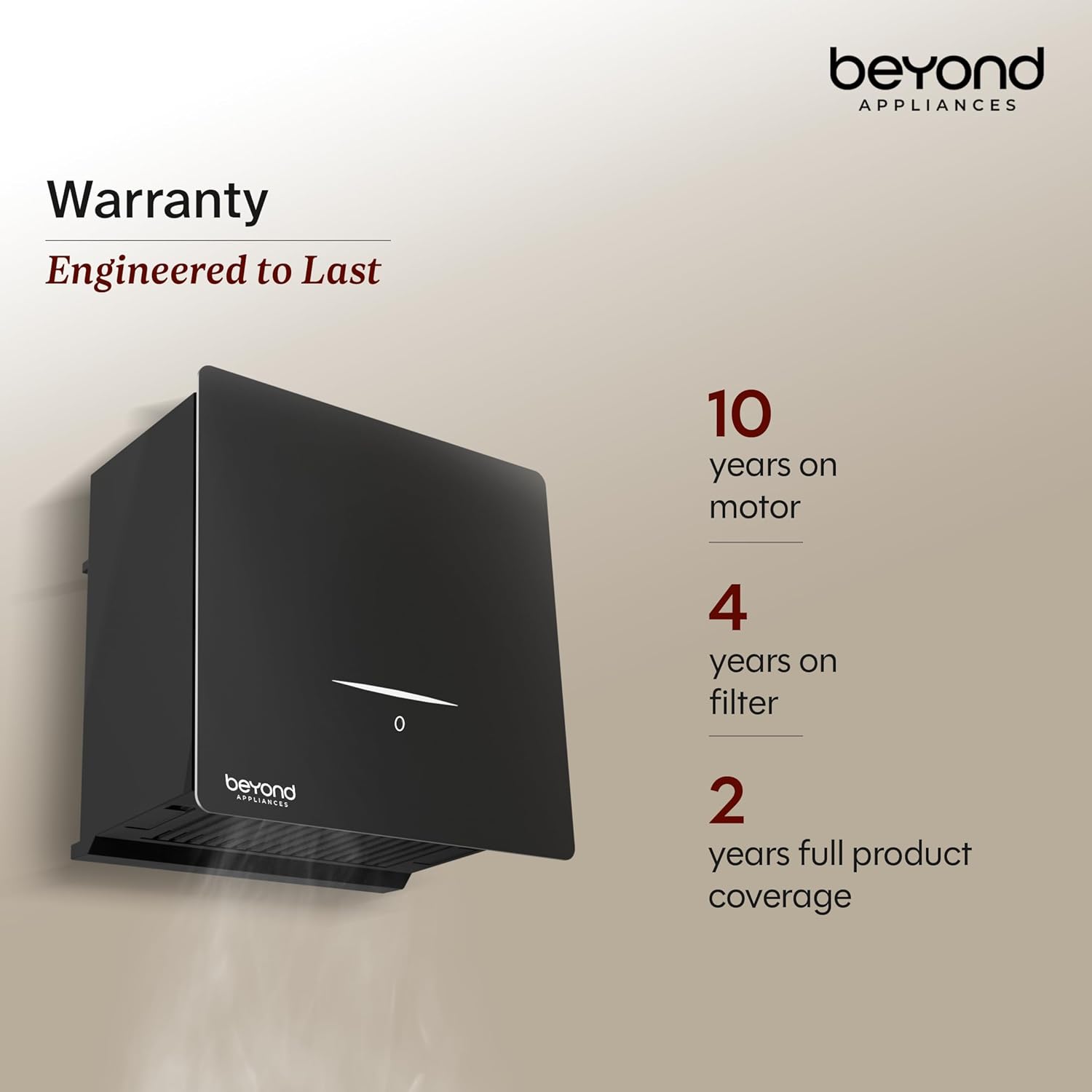 Beyond Appliances Cube Pro Ductless Kitchen Chimney | 1400 CMH | Auto Clean | 5-Stage Charcoal Filter