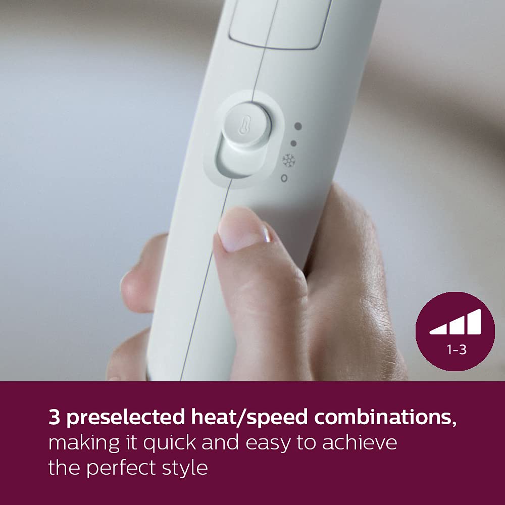 Philips Hair Dryer BHD308/30 1600W Thermoprotect AirFlower, 3 Heat & Speed Settings for quick drying