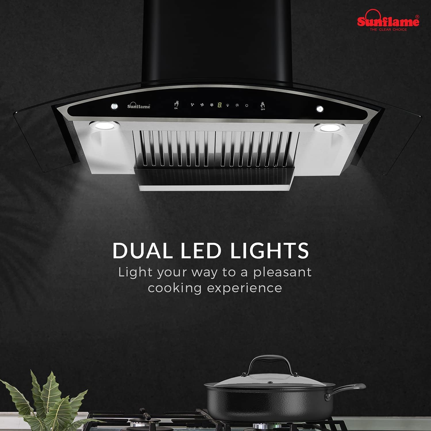 Sunflame Chimney Innova 90 Auto Clean DX BK Gesture Control