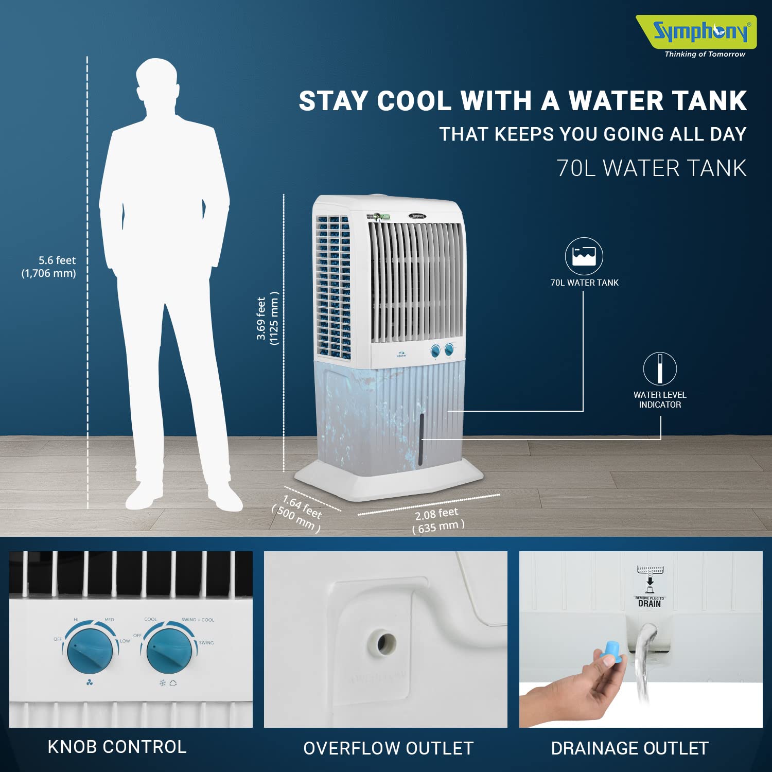 Symphony Sumo 75 XL Desert Air Cooler White