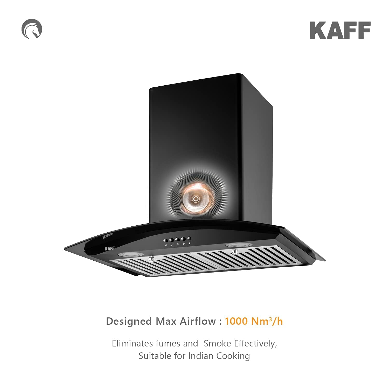 Kaff ACE BF 60 | Heavy Duty BF| | BK Curved Tempered Glass | Matt BK Rust Free Coating | Soft Push Button Control