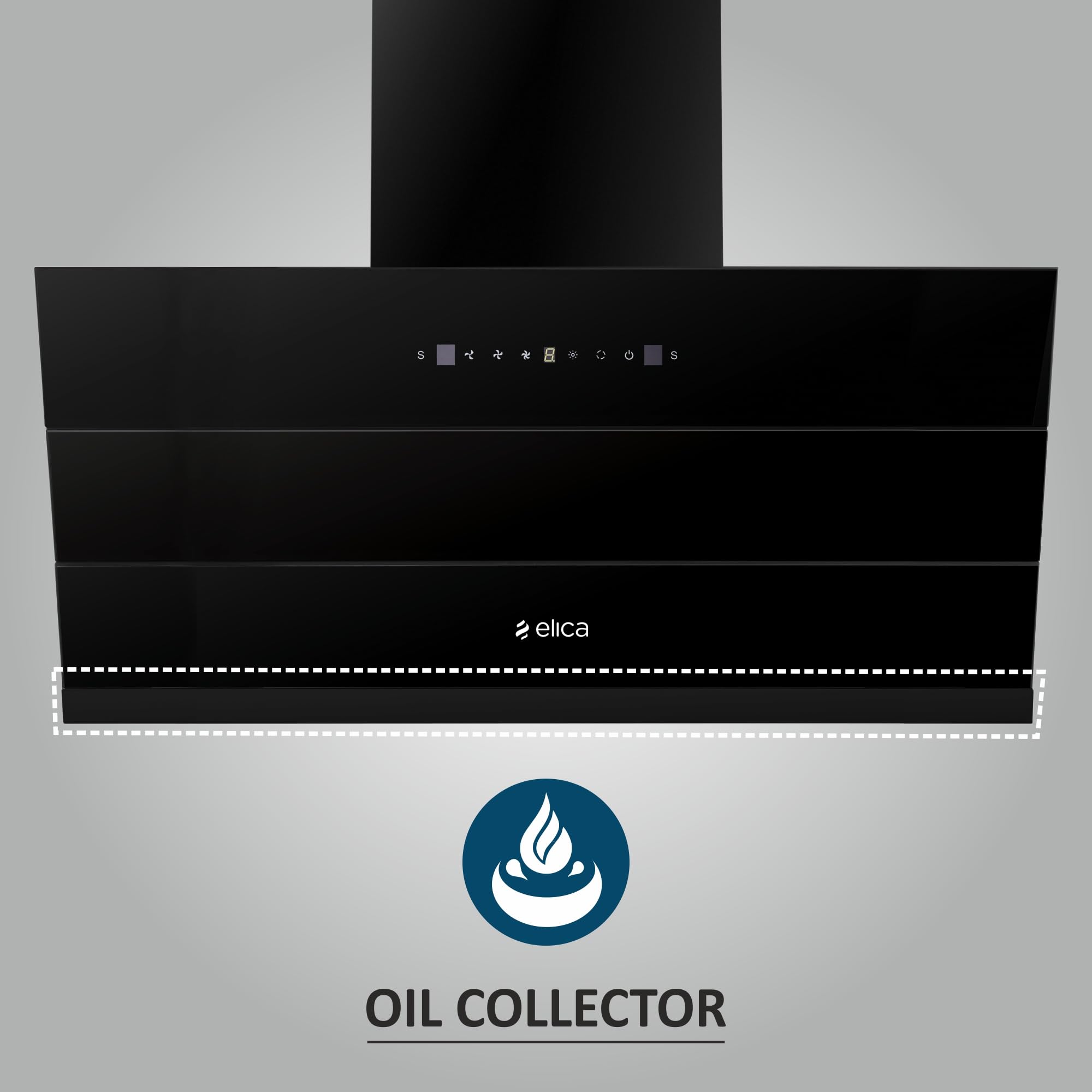 Elica 90 cm 1350 m3/hr Thermal Sensor Filterless Autoclean Angular Kitchen Chimney with 15 Years Warranty (AUTO SENSE EFL 108 HAC LTW VMS 90)